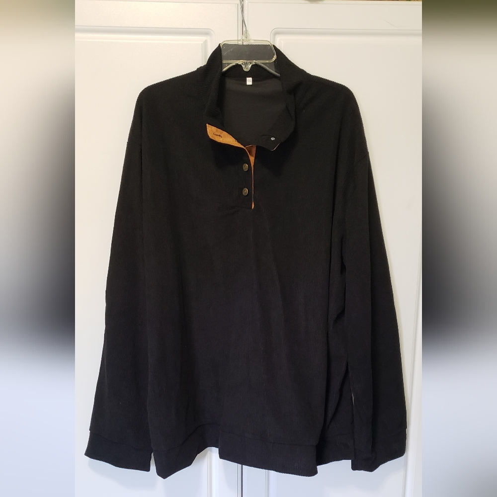 Men's Outdoor Casual Sports Black Sweater 4XL